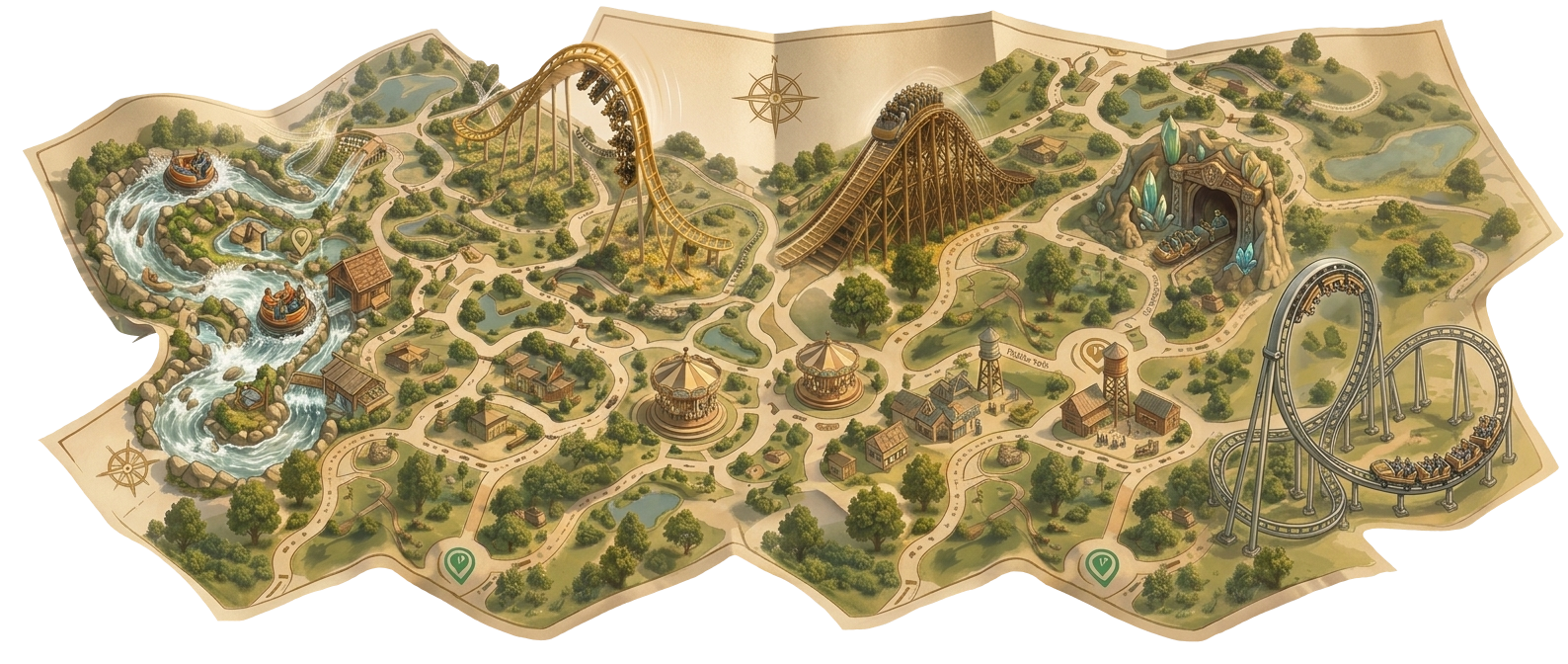 Illustration ParkOzia représentant un parc d’attractions